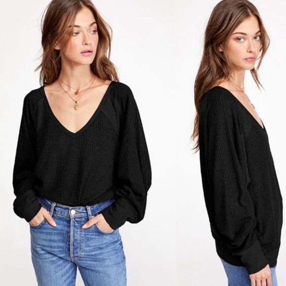 NWT Free People We The Free Santa Clara Thermal - Black - Small, Medium, Large - Picture 3 of 5